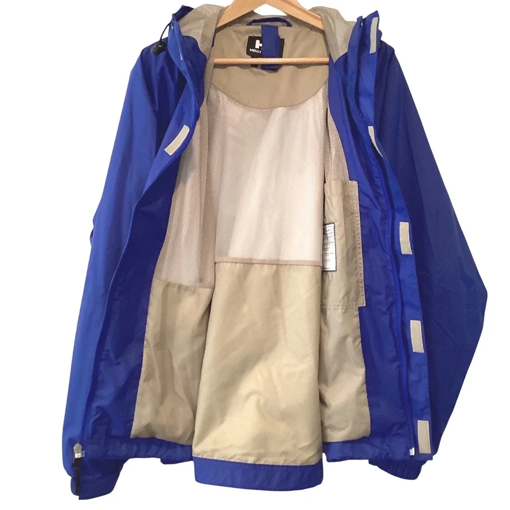 Helly‎ Hansen Helly Tech 3 Ski Rain Sailing Jacket Blue Waterproof Hood Medium
